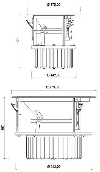 LUXCOMB recessed LED  HIGH BAY 60-100W Dimensions